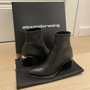AlexanderWang Anna Stretch Leather Sock Boots (RG)